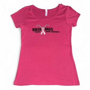 Pink "Biker Bras for Breast Cancer Awareness" Tee
